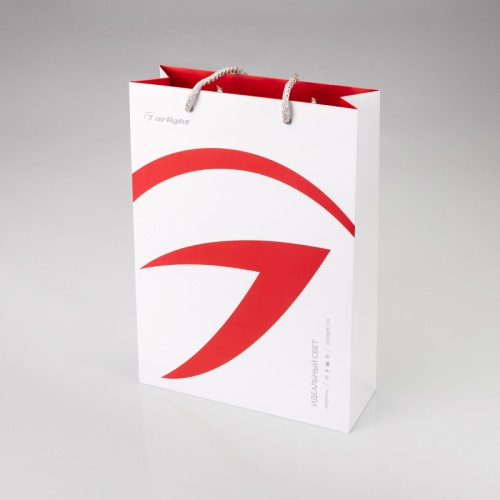 Пакет бумажный с логотипом Arlight (Arlight, -) Пакет Arlight бумажный брендированный, размер 250х350х90 мм