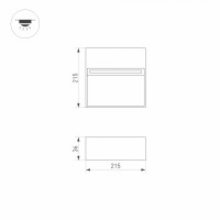  - Светильник LGD-TRACE-S215x215-8W Warm3000 (GR, 60 deg, 230V) (Arlight, IP65 Металл, 3 года)