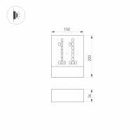  - Светильник LGD-SIGN-WALL-S150x200-3W Warm3000 (GR, 148 deg, 230V) (Arlight, IP54 Металл, 3 года)