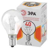  - Лампа накаливания ЭРА E14 40W прозрачная ДШ 40-230-E14-CL Б0039136