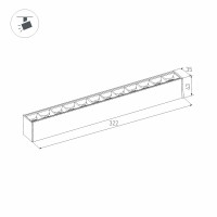  - Светильник MAG-LASER-45-L320-12W Day4000 (WH, 15 deg, 24V) (Arlight, IP20 Металл, 3 года)