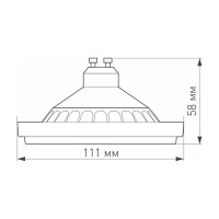  - Лампа AR111-UNIT-GU10-15W-DIM Warm3000 (WH, 120 deg, 230V) (Arlight, Металл)