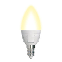 - Лампа светодиодная диммируемая Uniel E14 7W 3000K матовая LED-C37 7W/3000K/E14/FR/DIM PLP01WH UL-00004296
