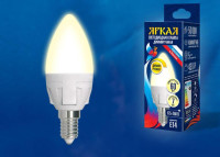  - Лампа светодиодная диммируемая Uniel E14 7W 3000K матовая LED-C37 7W/3000K/E14/FR/DIM PLP01WH UL-00004296