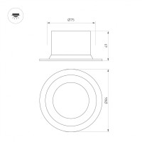  - Светильник MS-DROP-BUILT-R84-8W Warm3000 (WH, 85 deg, 230V) (Arlight, IP54 Металл, 5 лет)