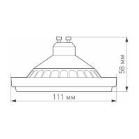  - Лампа AR111-UNIT-GU10-15W-DIM Day4000 (WH, 120 deg, 230V) (Arlight, Металл)