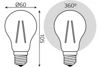  - Лампа светодиодная филаментная Gauss E27 18W 4100K прозрачная 102902218