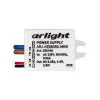  - Блок питания ARJ-KE08350-MINI (2.8W, 350mA) (Arlight, IP20 Пластик, 5 лет)