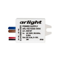  - Блок питания ARJ-KE10300-MINI (3W, 300mA) (Arlight, IP20 Пластик, 5 лет)