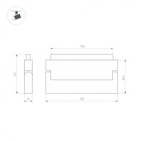  - Светильник MAG-ORIENT-LASER-FOLD-S230-12W Warm3000 (BK, 30 deg, 48V, DALI) (Arlight, IP20 Металл, 5 лет)