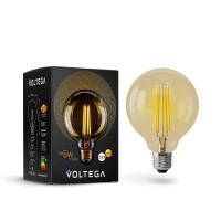  - Лампа светодиодная филаментная Voltega E27 6W 2800K золотая VG10-G95GE27warm6W 7084