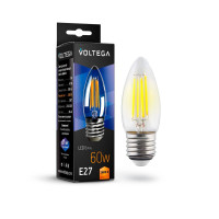  - Лампа светодиодная филаментная Voltega E27 6W 2800K прозрачная VG10-C1E27warm6W-F 7046