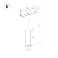  - Светильник MAG-ORIENT-SPOT-HANG-R45-12W Warm3000 (BK, 24 deg, 48V, DALI) (Arlight, IP20 Металл, 5 лет)