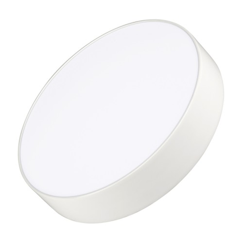 Светильник SP-RONDO-210A-20W Warm White (Arlight, IP40 Металл, 3 года) Накладной светильник 20Вт, белый круглый корпус. Цвет ТЕПЛЫЙ БЕЛЫЙ 3000K, св.поток 1200-1400лм, CRI(Ra)>80, угол 100°. Размер Ф210x40мм. Питание AC176-240V, 20Вт, драйвер встроенный (500mA 27-40V).