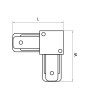 Коннектор L-образный Lightstar Barra 502129 - Коннектор L-образный Lightstar Barra 502129