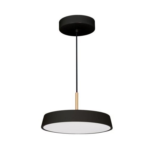 Светильник SP-ELEGANT-R300-17W Day4000 (BK, 120 deg, 230V) (Arlight, IP20 Металл, 3 года) Подвесной светильник. Мощность 17 Вт, св. поток 1258 лм, 74 лм/Вт, дневной 4000 K, CRI>80, угол 120°, напряжение питания 230 В. Черный круглый корпус из стали, экран PMMA, степень защиты IP20. Размер: диаметр 300 мм, высота 50 мм, размер чаши: диаметр 160 мм, высота 35 мм. Монтаж подвесной, длина подвеса 1200мм. Драйвер 21-35 В, 600 мА, пульсация 