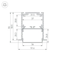  - Профиль SL-LINIA52-3L-F-2000 ANOD BLACK (Arlight, Алюминий)