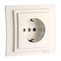  - Розетка 2К+З Mono Electric Larissa 16A 250V винтовое подключение слоновая кость 103-010121-117