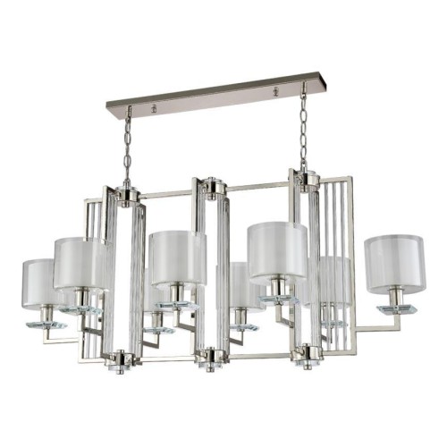 Подвесная люстра Crystal Lux Nicolas SP8 L1000 Nickel/White 