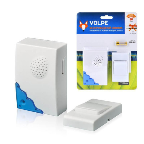 Звонок беспроводной Volpe UDB-Q022 W-R1T1-16S-30M-WH 11015 