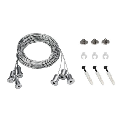 Подвес S2-LINE-3x4m Long Set (Pad 15x2mm) (Arlight, Металл) Длинный 4м подвес для профилей S2-LINE 4067, 5470, 7977, 10570 (для профиля 2-2.5 м). В комплекте: трос 4м-3шт, винт с площадкой 15мм-3шт. Максимальная нагрузка на 1 тросик 17,5 кг. Цена за 1 комплект.