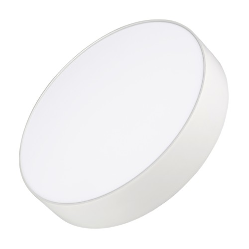 Светильник SP-RONDO-250A-30W Day White (Arlight, IP40 Металл, 3 года) Накладной светильник 30Вт, белый круглый корпус. Цвет ДНЕВНОЙ БЕЛЫЙ 4000K, св.поток 1800-2100лм, CRI(Ra)>80, угол 100°. Размер Ф250x43мм. Питание AC176-240V, 30Вт, драйвер встроенный (700mA 27-43V).