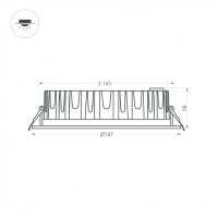  - Светильник MS-MIST-BUILT-R187-21W Day4000 (WH, 110 deg, 230V) (Arlight, IP54 Металл, 5 лет)