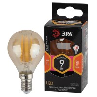  - Лампа светодиодная филаментная ЭРА E14 9W 2700K золотая F-LED P45-9w-827-E14 gold Б0047022