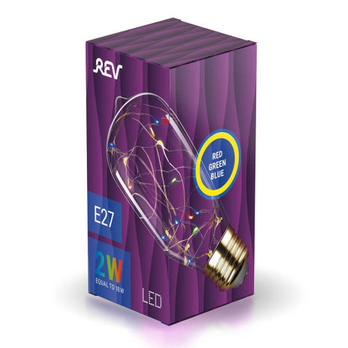 Лампа светодиодная REV VINTAGE RGB Starry ST64 E27 DECO Premium груша 32447 8 