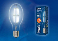  - Лампа светодиодная филаментная Uniel E40 30W 6500K прозрачная LED-ED90-30W/DW/E40/CL GLP05TR UL-00003761