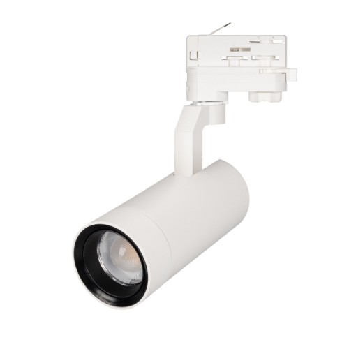 Светильник LGD-GELIOS-4TR-R67-20W Day4000 (WH, 20-60 deg, 230V, DALI) (Arlight, IP20 Металл, 3 года) Светильник подвесной для треков/шин 4 провода, управление по протоколу DALI, 20Вт. Цвет свечения ДНЕВНОЙ 4000K, световой поток 1800лм, регулируемый угол 20-60°, CRI>90. Корпус круглый, металл, цвет белый, IP20. Размеры DxL Ø67x156мм. Входное напряжение AC220-240V, мощность 20Вт. Драйвер встроенный (27-42V, 500mA).