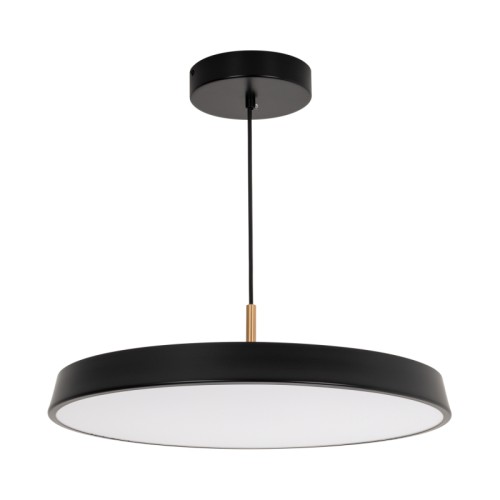Светильник SP-ELEGANT-R500-37W Day4000 (BK, 120 deg, 230V) (Arlight, IP20 Металл, 3 года) Подвесной светильник. Мощность 37 Вт, св. поток 3071 лм, 83 лм/Вт, дневной 4000 K, CRI>80, угол 120°, напряжение питания 230 В. Черный круглый корпус из стали, экран PMMA, степень защиты IP20. Размер: диаметр 500 мм, высота 50 мм, размер чаши: диаметр 160 мм, высота 35 мм. Монтаж подвесной, длина подвеса 1200мм. Драйвер 40-67 В, 600 мА, пульсация 