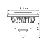  - Лампа AR111-FORT-GU10-12W-DIM Day4000 (Reflector, 24 deg, 230V) (Arlight, Металл)