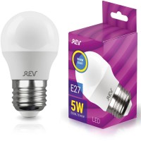  - Лампа светодиодная REV Е27 5W 2700 K теплый свет шар 32262 7