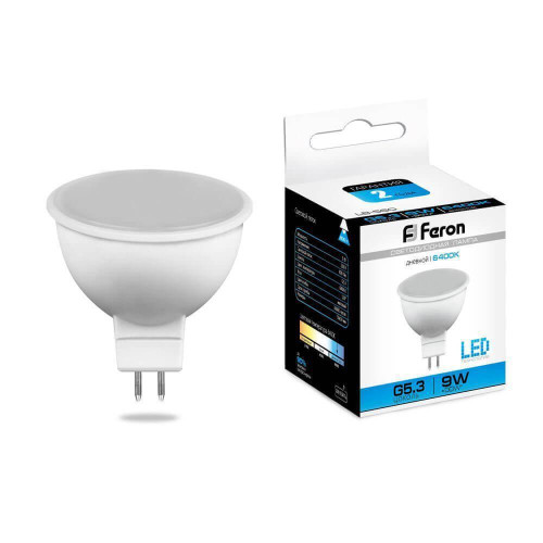 Лампа светодиодная Feron MR16 G5.3 9W 6400K Грибок матовая LB-560 25841 
