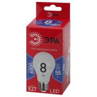  - Лампа светодиодная ЭРА E27 8W 6500K матовая LED A60-8W-865-E27 Б0048502