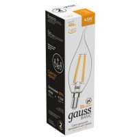  - Лампа светодиодная филаментная Gauss E14 4,5W 2700K прозрачная 1041115