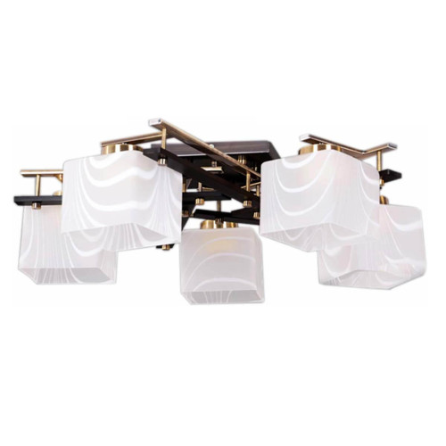 Потолочная люстра IMEX MD.77166-5-S WENGE+FGD 