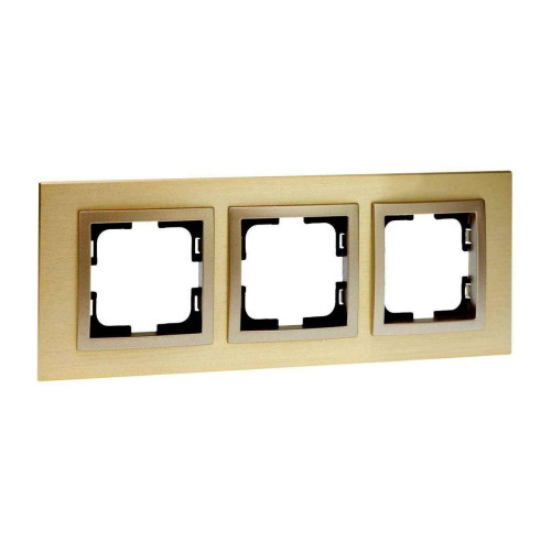 Рамка 3-постовая Mono Electric Style Aluminium титан-шампань 107-830000-162 