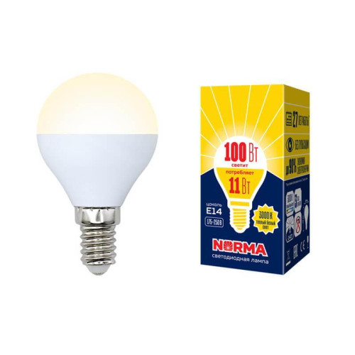 Лампа светодиодная E14 11W 3000K матовая LED-G45-11W/WW/E14/FR/NR UL-00003832 