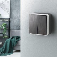  - Выключатель двухклавишный Werkel Gallant графит рифленый WL15-03-01 4690389128264