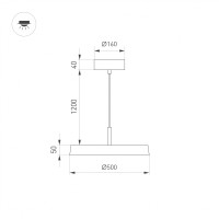  - Светильник SP-ELEGANT-R500-37W Warm3000 (BK, 120 deg, 230V) (Arlight, IP20 Металл, 3 года)