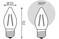  - Лампа светодиодная филаментная Gauss E27 7W 2700K прозрачная 103802107