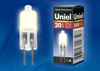  - Лампа галогенная Uniel G4 20W прозрачная JC-12/20/G4 CL 00481