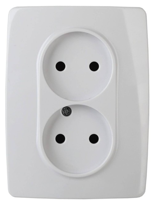 Розетка ЭРА 12 2x2P 16A 250V винтовой зажим 12-2117-01 Б0031248 