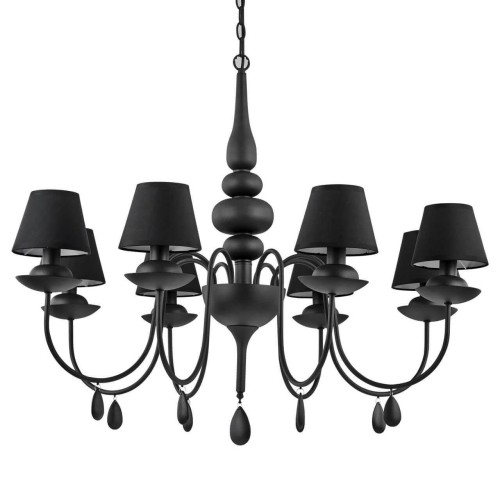 Подвесная люстра Ideal Lux Blanche SP8 Nero 111896 