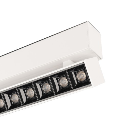 Светильник MAG-LASER-FOLD-45-S320-12W Warm3000 (WH, 15 deg, 24V) (Arlight, IP20 Металл, 5 лет) Светильник поворотный для магнитных треков шириной 45мм, 12Вт. Цвет свечения ТЕПЛЫЙ 3000K, световой поток 707лм, угол 15°, CRI>90. Корпус прямоугольный, металл, цвет белый, IP20. Размеры LxWxH 322x35x92.5мм. Входное напряжение DC24V, мощность 12Вт. Драйвер DС24V/AC230V поставляется отдельно. Диммируется только с 026407(1), 027633.