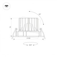  - Светильник MS-FORECAST-BUILT-TURN-R102-12W Warm3000 (WH-BK, 32 deg, 230V) (Arlight, IP20 Металл, 5 лет)