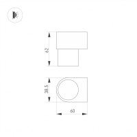 - Светильник SP-SPICY-WALL-MINI-S60x39-3W Day4000 (WH, 40 deg, 230V) (Arlight, IP20 Металл, 3 года)