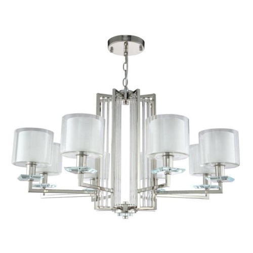 Подвесная люстра Crystal Lux Nicolas SP-PL8 Nickel/White 